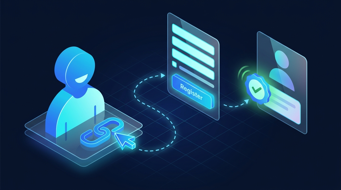 Khách sign up qua link → vào dưới ref của bạn vĩnh viễn